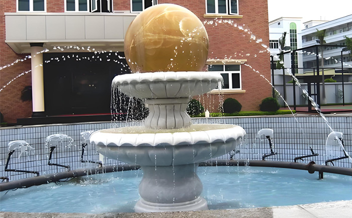 會(huì)轉(zhuǎn)動(dòng)的石雕風(fēng)水球噴泉--夏日清涼新寵！