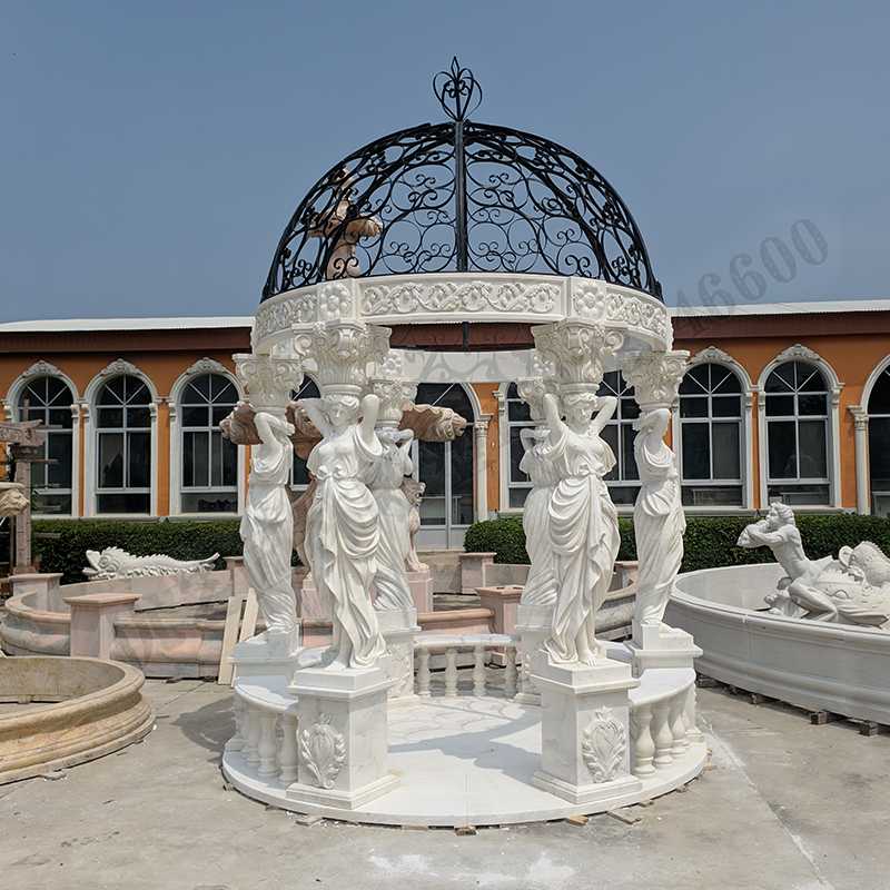 歐式人物涼亭，歐式石雕涼亭，石雕人物涼亭