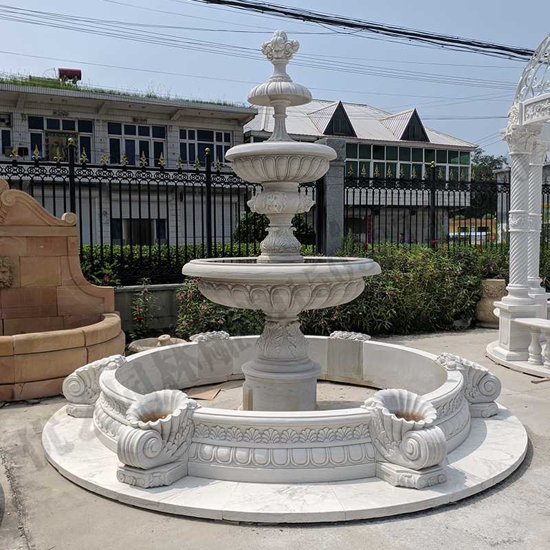 景觀噴泉定制，園林石雕噴泉，大理石噴泉