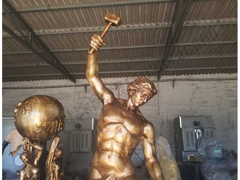 自我雕刻銅雕塑，銅自我雕刻雕塑，雕刻自我銅人物雕塑