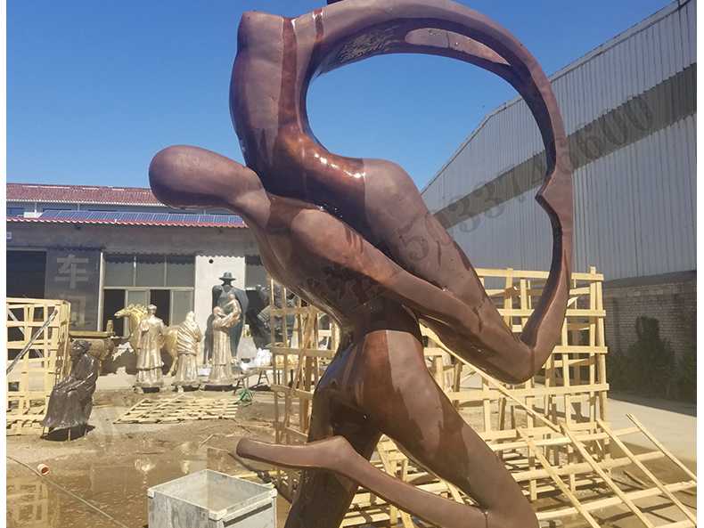 銅舞蹈人物雕塑，跳舞人物銅雕塑，純銅抽象雕塑