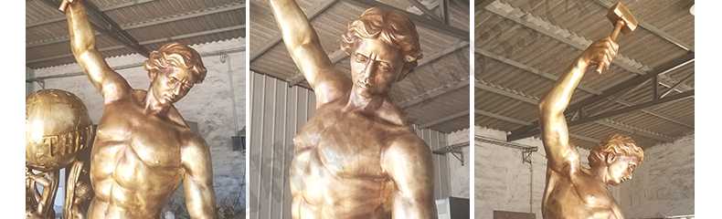 自我雕刻銅雕塑，銅人物雕塑，雕刻自我銅雕塑