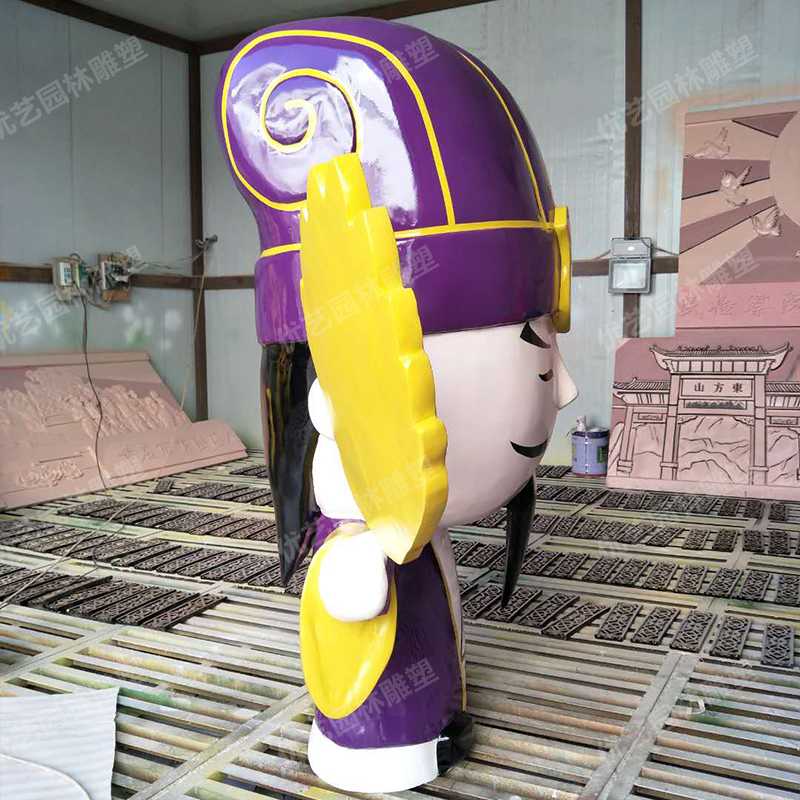 玻璃鋼諸葛亮，卡通諸葛亮雕塑