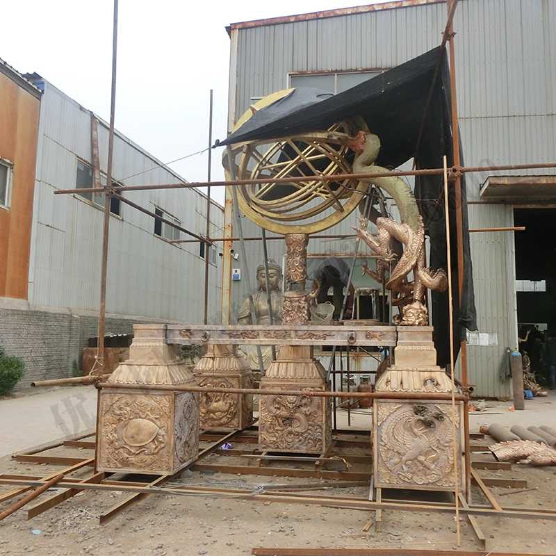 渾天地動儀，銅地震儀雕塑，銅地動儀景觀