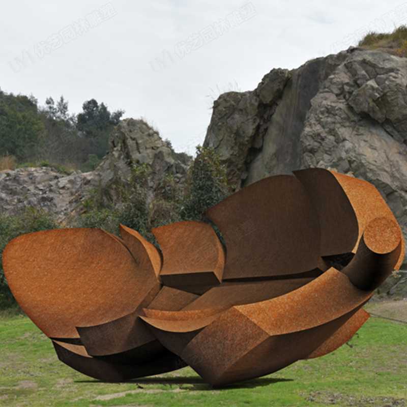 耐候鋼雕塑廠家，耐候鋼樹葉雕塑