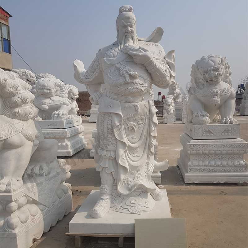 漢白玉關(guān)公像，石雕關(guān)公像，大理石關(guān)公雕像，關(guān)羽雕像，河北石雕關(guān)公廠家.jpg