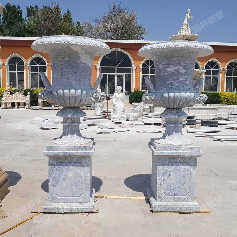 大理石花盆，石雕花盆