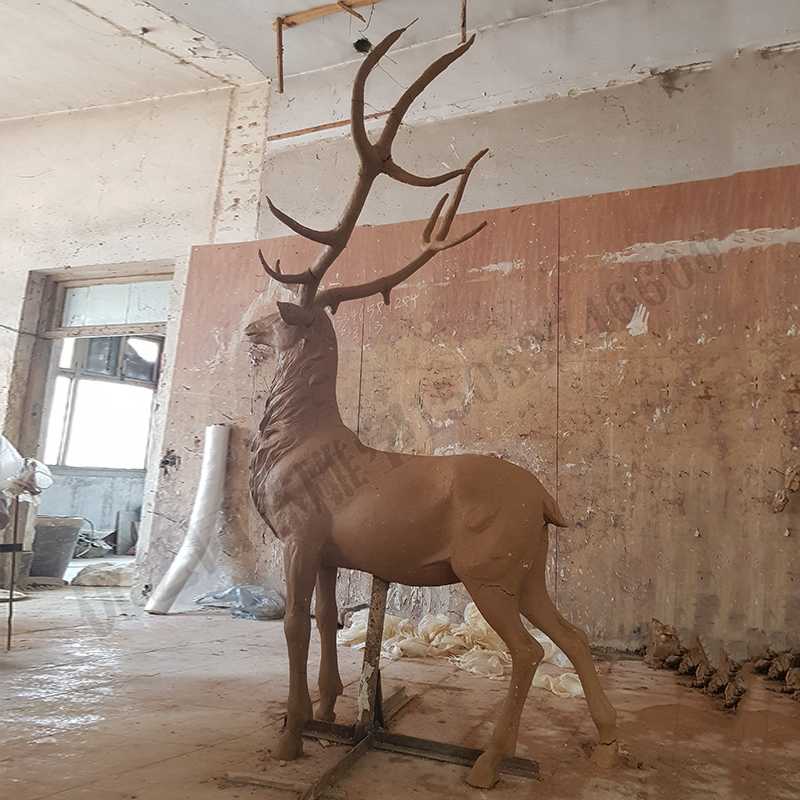 銅鹿模型，銅麋鹿雕塑，麋鹿模型，銅麋鹿泥模3.jpg