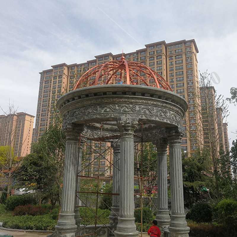 公園小區(qū)亭子，大理石涼亭安裝