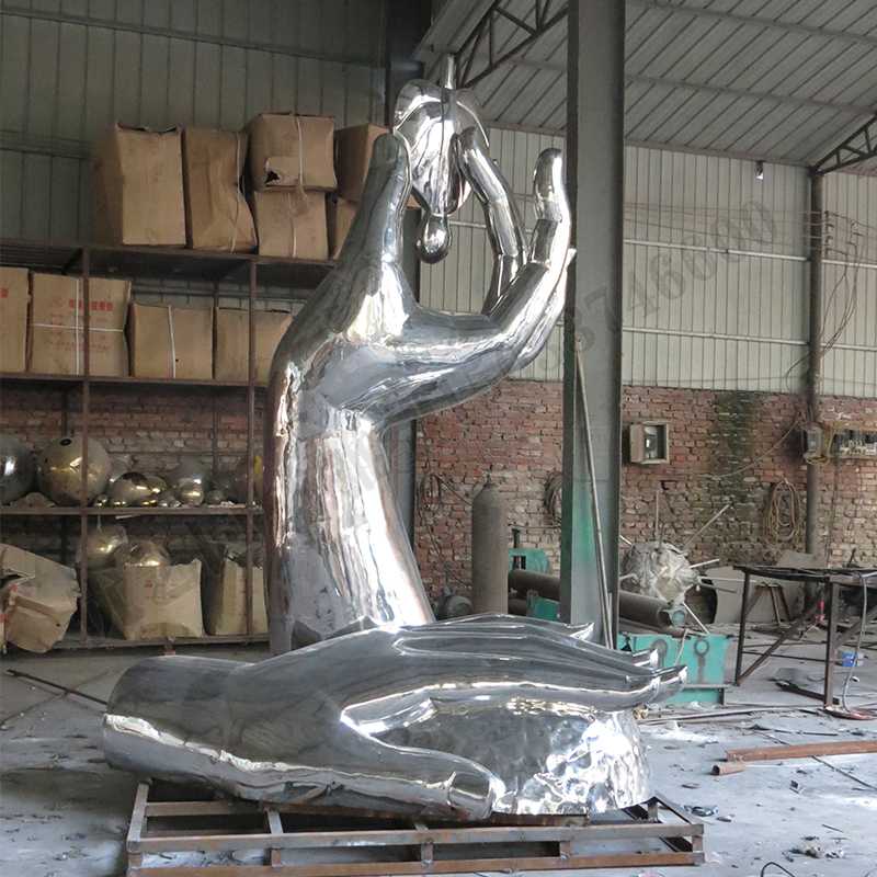 環(huán)保不銹鋼雕塑，不銹鋼水滴雕塑，環(huán)保主題景觀雕塑